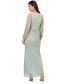 Women's Metallic Mesh Bishop-Sleeve Gown