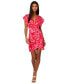 Women's Floral-Print Faux-Wrap Dress