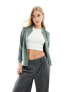 Vero Moda lightweight zip front bomber jacket in green