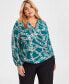 Women's Printed Surplice Top, XS-3X, Created for Macy's