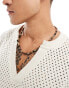 ASOS DESIGN semi-precious beaded necklace in brown tones