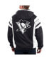 Men's x NHL Black Ice Black, White Pittsburgh Penguins Home Team Half-Zip Pullover Hoodie Jacket