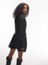 Topshop tie side mini shirt dress in black