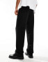 ASOS DESIGN smart high waist straight leg trousers in black shimmer