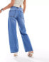 River Island Petite 90s straight jean in midwash blue