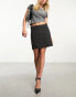 ONLY high waisted tailored mini skirt in charcoal pinstripe