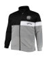 Men's Black, Gray Brooklyn Nets Big and Tall Pieced Body Full-Zip Track Jacket