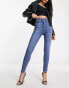 ASOS DESIGN push up skinny jean in mid blue - MBLUE