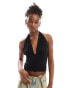 COLLUSION cupro longline slinky halter top black