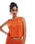 Mango crochet co-ord top in orange