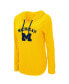 Women's Maize Michigan Wolverines My Lover Lightweight Hooded Long Sleeve T-shirt