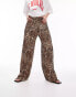 Topshop leopard print plisse trouser