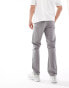 ASOS DESIGN straight fit ripstop trousers in grey