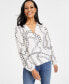 Women's Printed Surplice Top, XS-3X, Created for Macy's