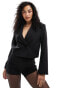 & Other Stories co-ord belted blazer with extended shoulder in black