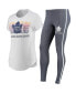 Женская пижама Concepts Sport Womens White, Charcoal Toronto Maple Leafs Sonata T-shirt and Leggings Set