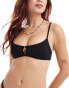 Weekday Bay scoop neck bikini top with keyhole detail in black