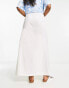 COLLUSION low rise linen beach skirt in white