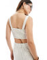 Stradivarius linen look square neck cami top co-ord in rustic stripe