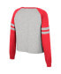 Women's Heather Gray Ohio State Buckeyes I'm Gliding Here Raglan Long Sleeve Cropped T-shirt