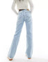 Stradivarius STR straight leg jean in light blue