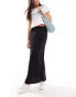 New Look textured midi skirt in black