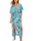 Women's Floral Paisley Print M-Slit Beach Dress