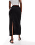 Object tailored ankle length skirt in black pinstripe