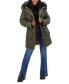 Juniors' Faux-Fur-Trim Hooded Puffer Parka Coat