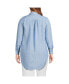 Plus Size Linen Roll Sleeve Oversized Relaxed Tunic Top