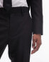 Topman slim tux suit trousers with tonal sateen side stripe in black