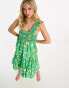 Nobody's Child Maya picture frame midi dress in green