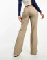 Monki low rise straight leg trousers in taupe melange