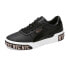 Puma Cali Bold Nyc Graphic Perforated Lace Up Womens Black Sneakers Casual Shoe