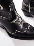 Stradivarius pattern western boot in black and ecru