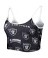 Одежда Concepts Sport womens Black Las Vegas Raiders Breakthrough Allover Knit Lounge Bralette