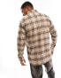 Tommy Hilfiger brushed tommy tartan small shirt in classic khaki / multi