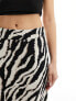 Object a line midi skirt in zebra print