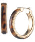 Gold-Tone Medium Tortoise-Look Hoop Earrings, 1.1"