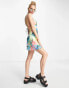 Bershka cami mini dress in bold tropical floral print