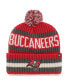 Men's Red Tampa Bay Buccaneers Bering Cuffed Knit Hat with Pom