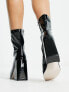 RAID Vista heeled sock boots in black vinyl