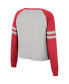 Women's Heather Gray Indiana Hoosiers I'm Gliding Here Raglan Long Sleeve Cropped T-shirt