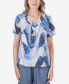 Women's Bayou V-neck Wavy Abstract Top