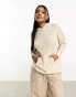 Threadbare Willow hoody jumper in stone