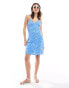 JDY a-line cami dress in light blue floral