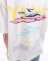 ASOS DESIGN boyfriend fit t-shirt with yacht back graphic in white