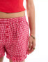 Motel – Knappe Boxershorts in Rot mit Knopfleiste und Vichy-Karo