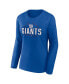 Women's Royal New York Giants Plus Size Foiled Play Long Sleeve T-shirt