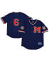 Men's #6 Navy Memphis Red Sox Mesh Replica V-Neck Jersey